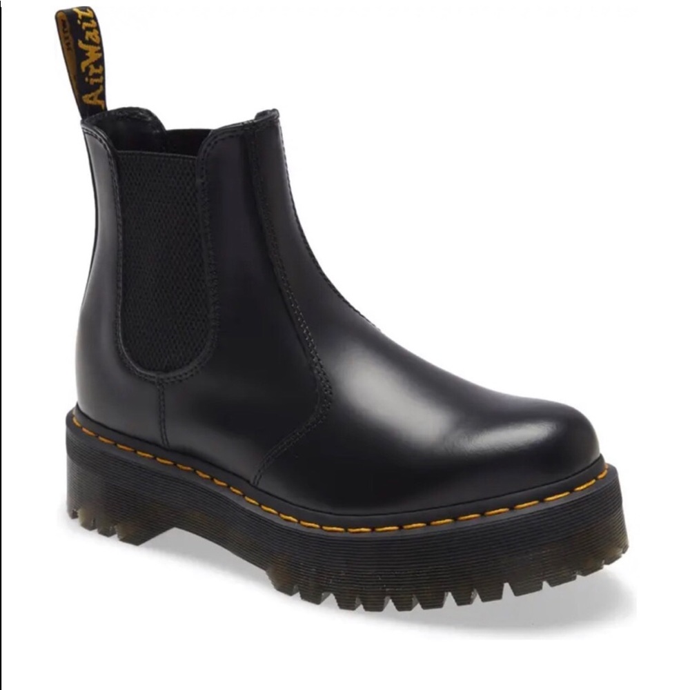 Dr martens Quad Chelsea black platform boots 8